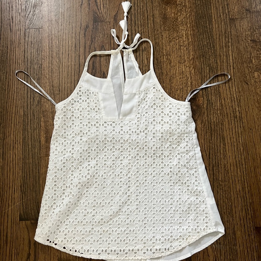Like New | Athleta | White eyelet halter racerback  blouse | Size XS